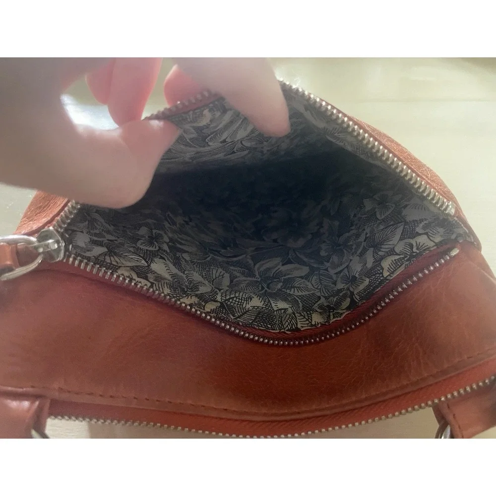 Hobo Brand Orange Leather Shoulder Bag Boho‎